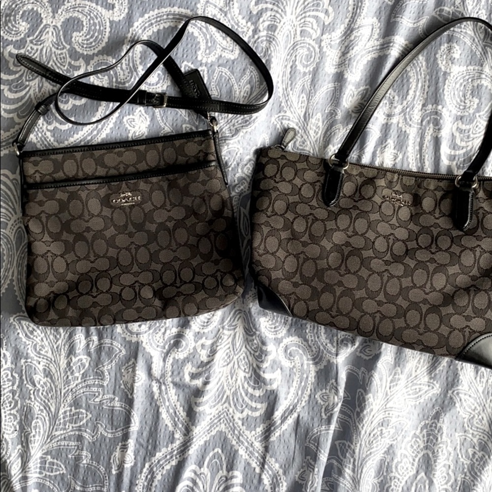 Coach set Zip Top Tote and crossbody matching bag